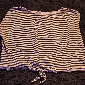 Striped Black and White Women's Top